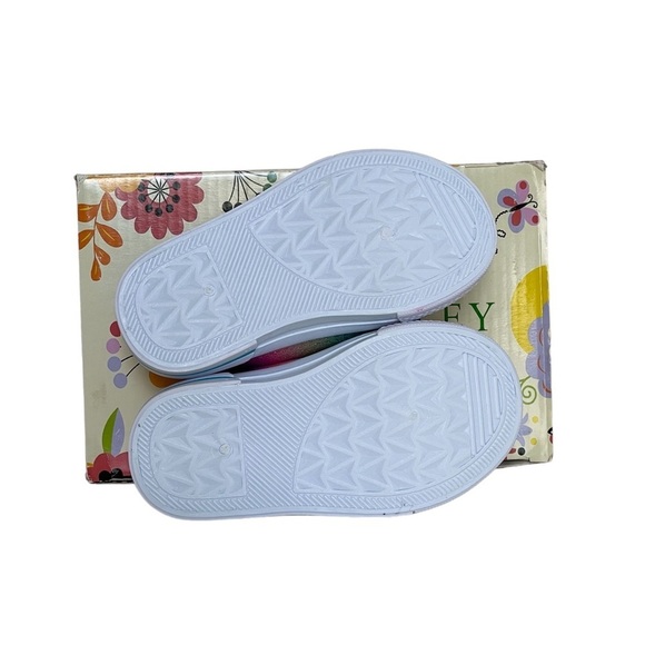 Laura Ashley Toddler Baby Girl Pink Sparkly Rainbow Slip-on Sneaker size 5 - Picture 4 of 12